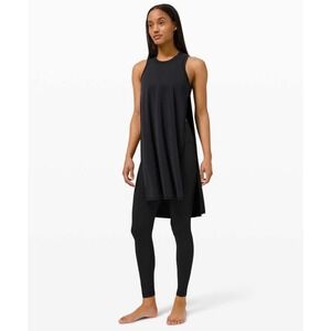 Lululemon Women's Seek Softness Tank Black Slit Tunic Top Size 8